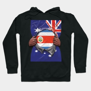 Costa Rica Flag Australian Flag Ripped - Gift for Costa Rican From Costa Rica Hoodie